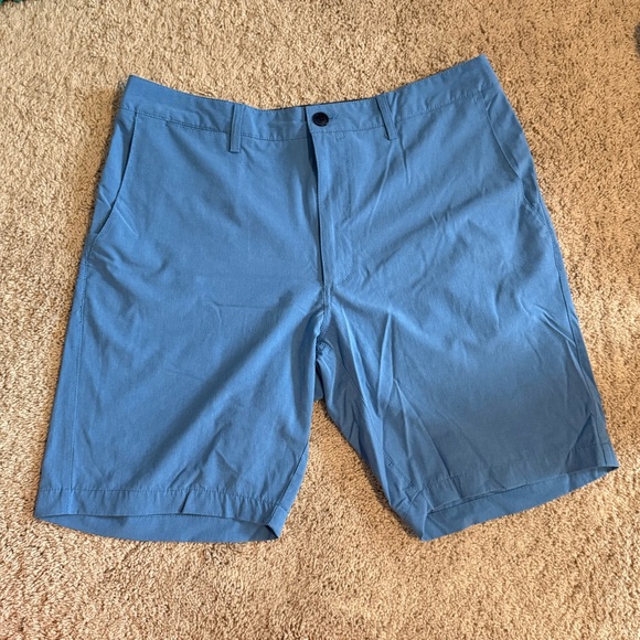 7 Diamonds Blue Flat Front Shorts Lightweight Summer Essential - Picture 1 of 6